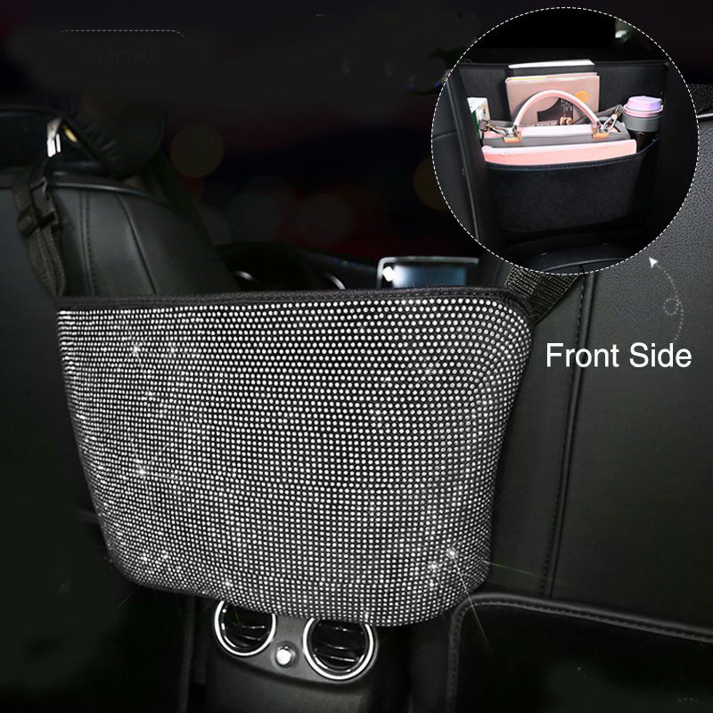 Car-mounted crown-decorated multi-functional storage bag with trash can