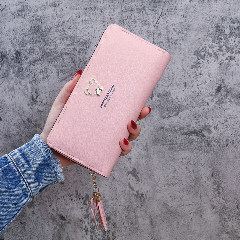 2025 New 70% Off Long Wallet Women's Clutch Fashion Korean Style Luxury Bag Bear Zipper Wallet Bag