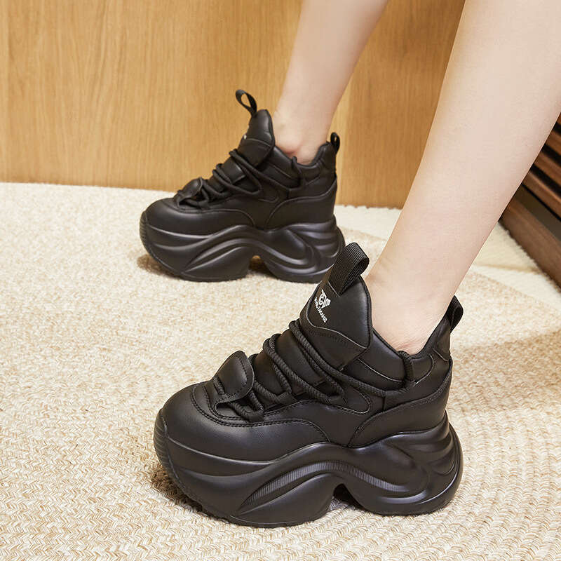 8cm Height Increasing Designer Shoes Soft Dad Shoes for Women 2025 Autumn New Thickened Sports Casual Thick Sole Ins Versatile