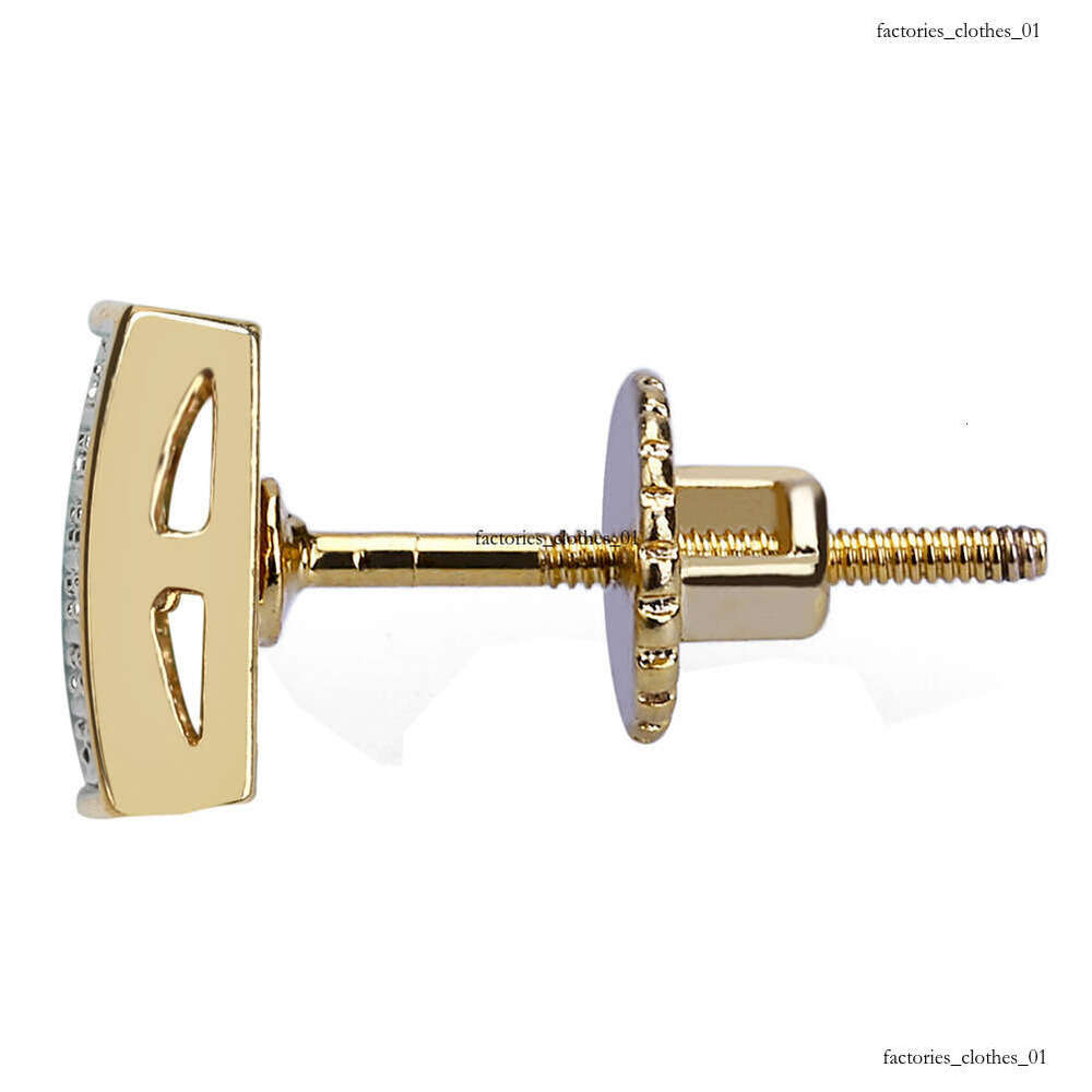 Hip Hop Threaded Hiphop Electroplated Two-tone Full Zircon Square Men's Stud Earrings