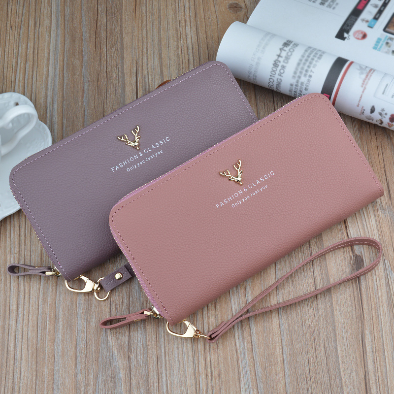 Designer Bag New Women's Wallet Long Large Capacity Zipper Luxury Bag Clutch Fashion Simple Lychee Pattern Coin Purse Phone Bag