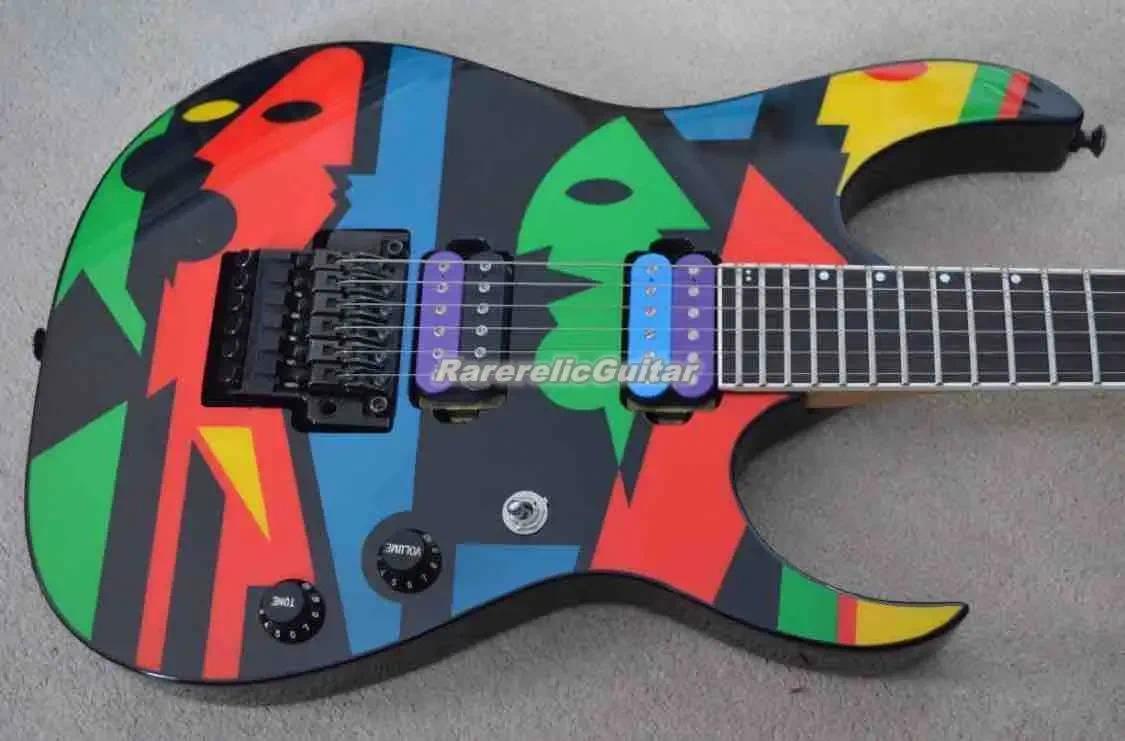 Rare In Stock JPM 100 P1 John Electric Guitar Multi Color Floyd Rose Tremolo Bridge Locking Nut Black Hardware Maple Neck 2