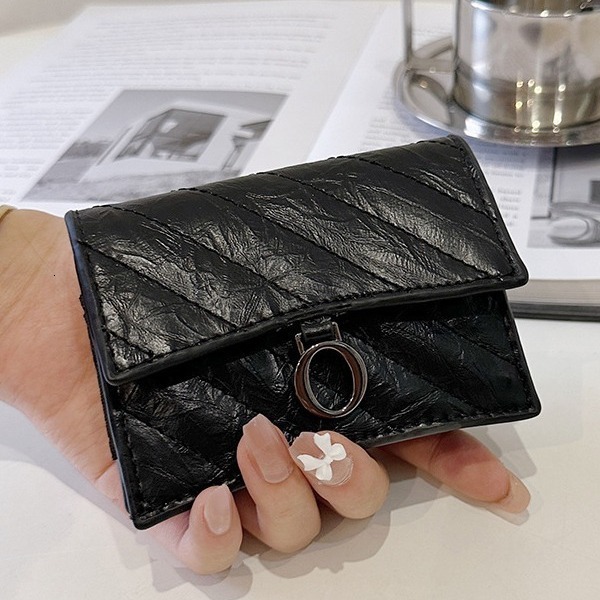 Cross-border Exclusive Women's Luxury Bag Short Card Holder Classic Multi-card Slot Semi-structured Designer Bag High-end Trendy Clutch Factory D