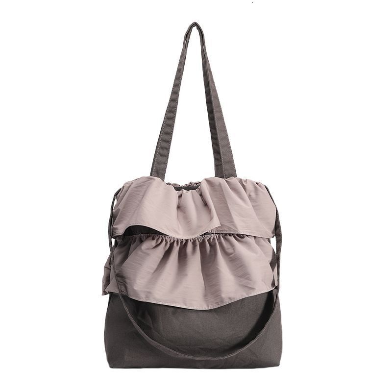 New French-style Ruffled Handbag Shoulder Tote Bag Versatile Large Capacity ddmymoon ddmymoon