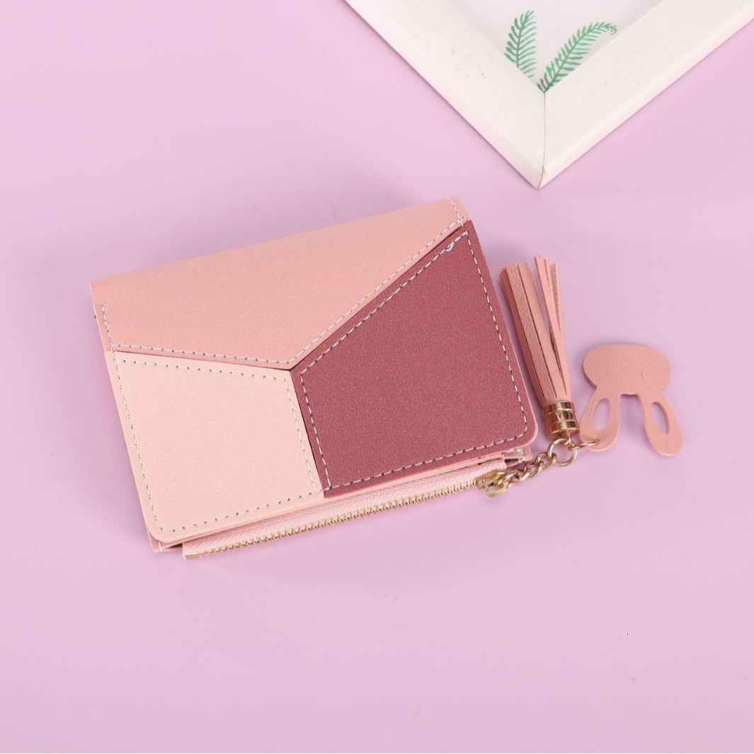 Women's Wallet Short Style High-end Luxury Bag Fashion Money Clip Patchwork Color Student Women's Card Holder Coin Purse Women's Wallet