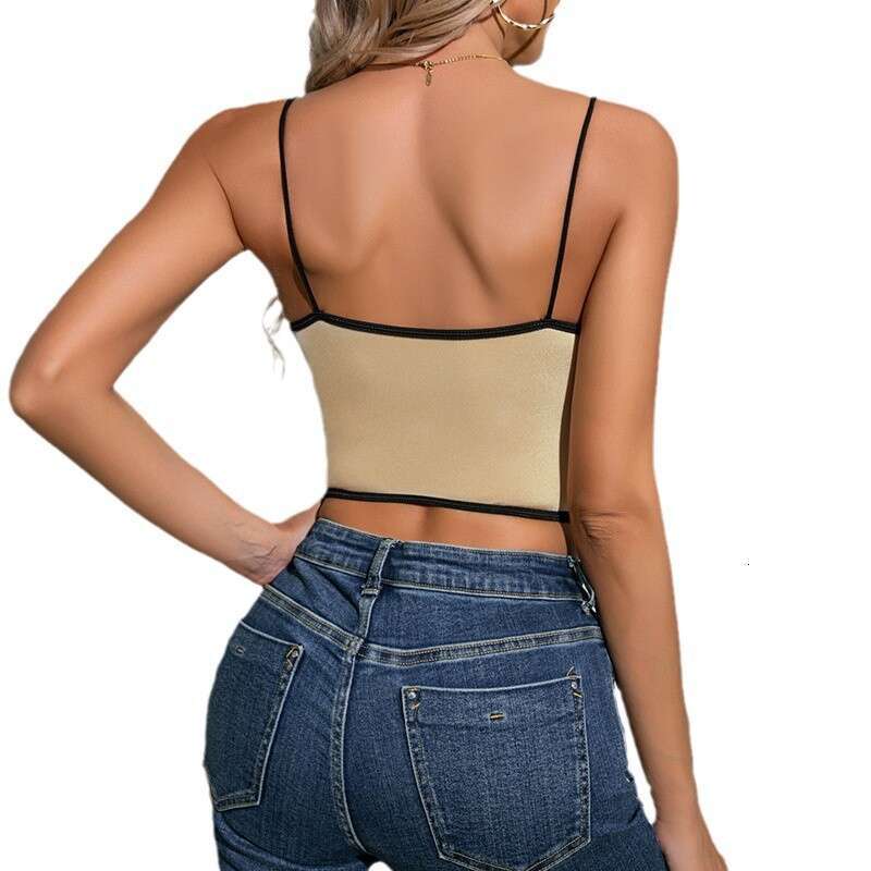 Hot Autumn New Lace Trim Velvet Sexy Backless Tight Women's Camisole Top