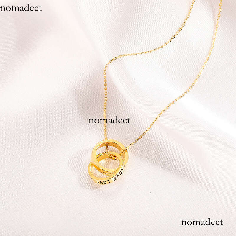 New INS Style Rings LOVE Couple Necklaces Inlaid with Moissanite chain Independent Packaging Gold Jewelry