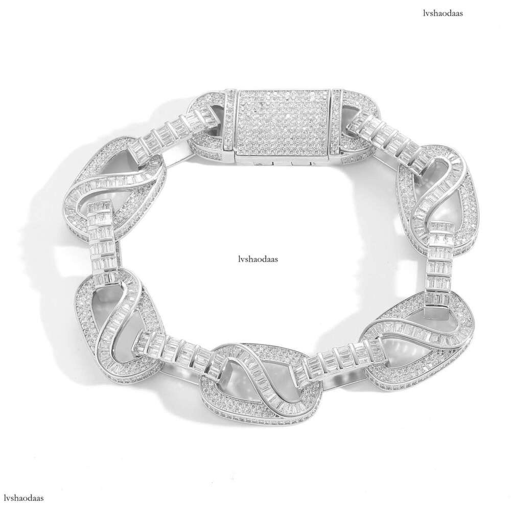 New Hip-Hop 15MMT Square Mixed Zirconia Circular Trendy Brand Personality Full Dia Men's Bracelet Jewelry