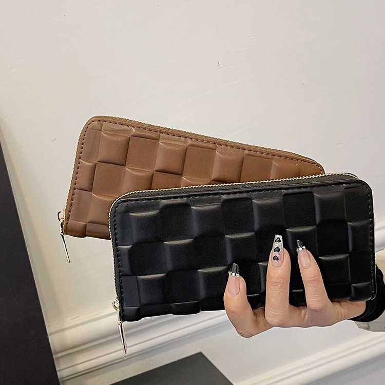 Wallet Women 2025 New Plaid Zipper Long Coin Purse Large Capacity Designer Bag Simple Clutch Cross-border Luxury Bag Card Holder