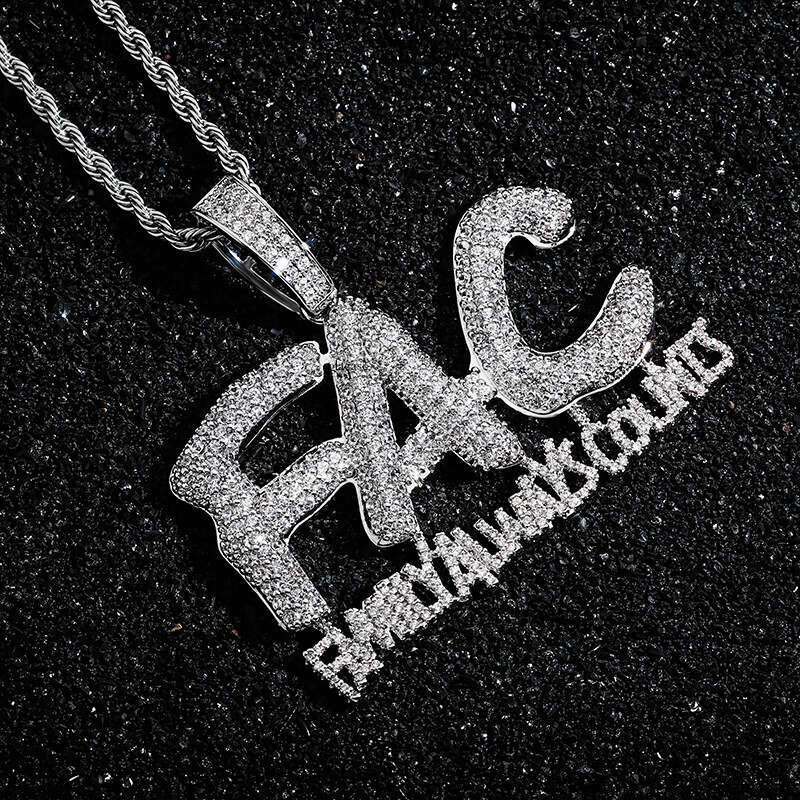 New FAC Family Forever Important Full Moissanite chain Hip-Hop Pendant Necklace Unisex Trendy Jewelry