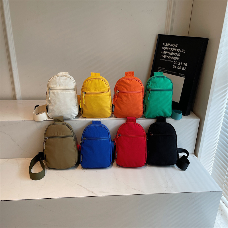 Japanese Style INS Solid Designer Bag Color Lightweight Simple Outdoor Portable Casual Phone Bag Sports Single Shoulder Crossbody Bag Chest Bag Luxury