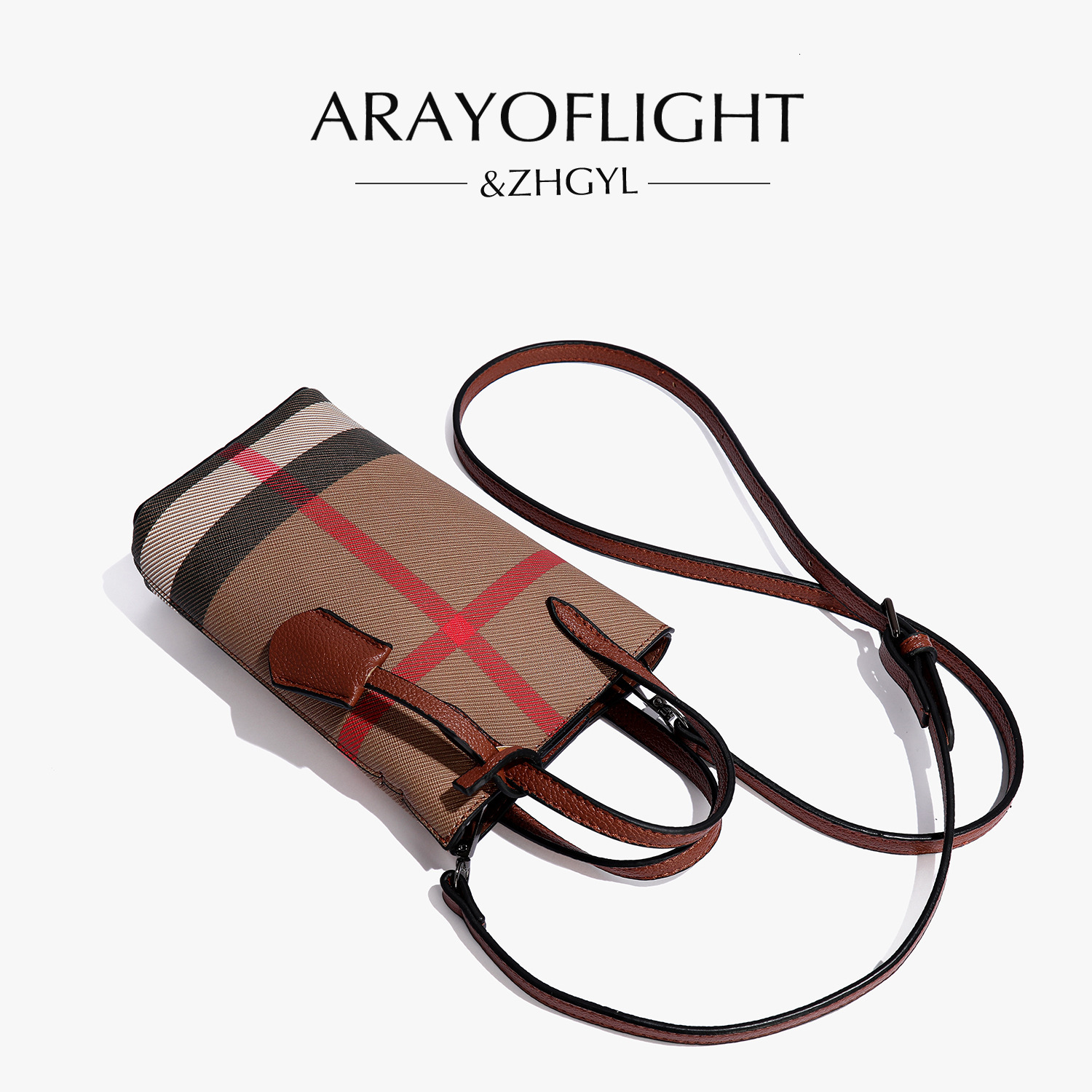 Fashion Light Luxury 2025 Multi Functional Stripe Luxury Bag Free Shipping Designer Slanted Phone Bag Spring Special Offer Bag Brown And Caramel Color