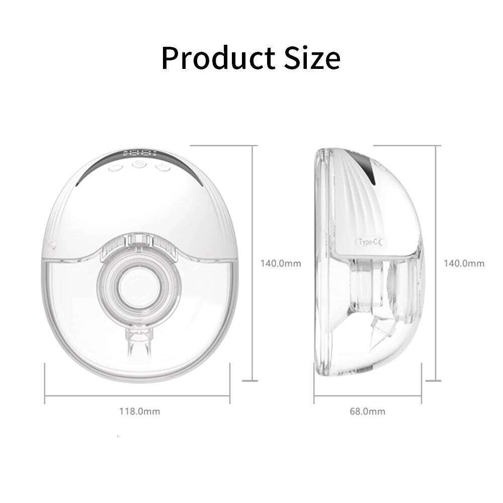 Wearable 210ML Large Capacity Hands Free Electric Portable Breast Pump BPA-free with LED Display 4 Modes & 12 Levels