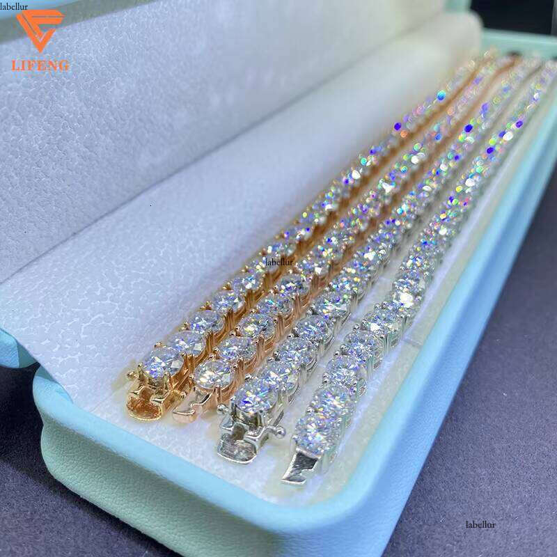 Pure Sier 3MM/4MM/5MM/6MM/8MM Iced VVS Silicon Tennis Chain Unisex Bracelet