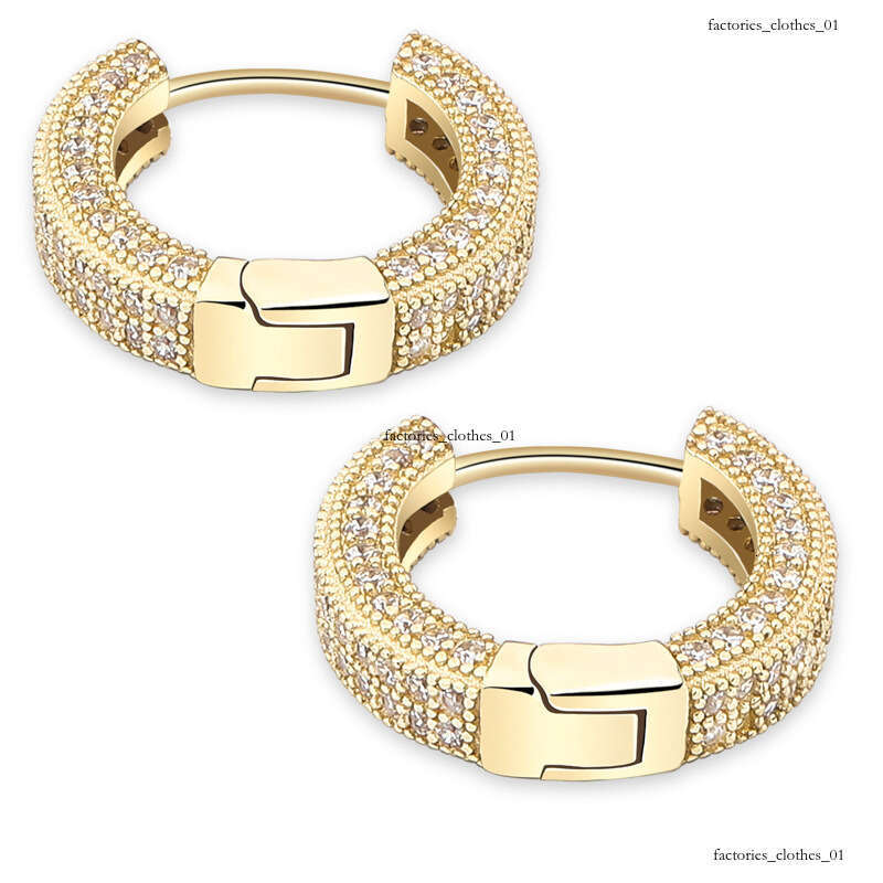 Sier Zircon Earrings Unisex Hip Hop Trendy Ear Jewelry Gold Australian Accessories
