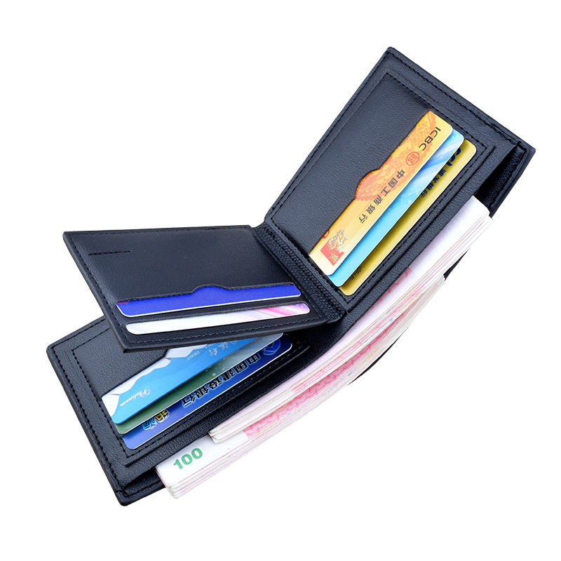 New Men's Wallet Short Wallet Luxury Bag Multi-card Slots Fashion Casual Money Designer Bag Clip For Young Men Thin Spliced Soft Leather Wallet