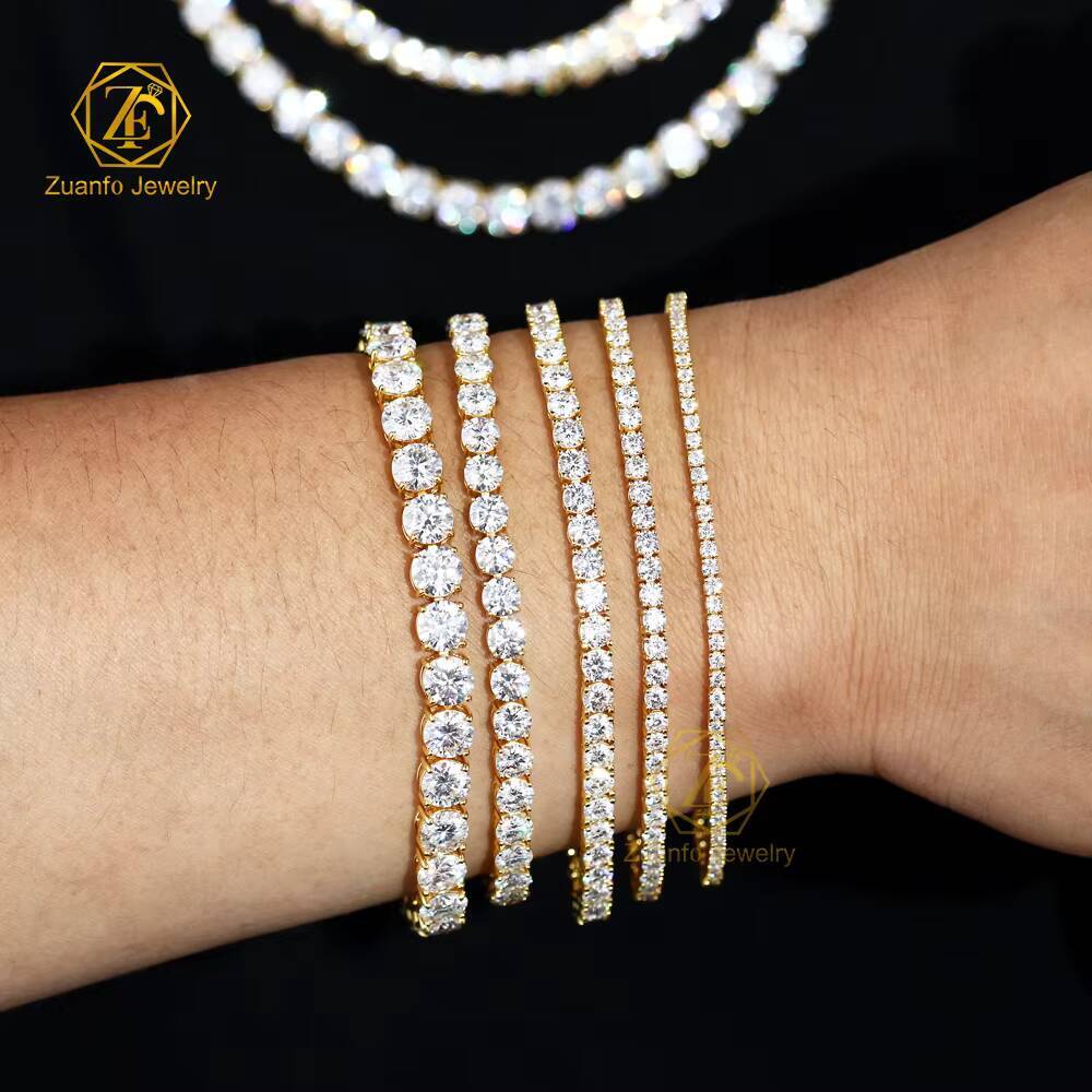 Hiphop Style 100% 925 Silver Mens Chain Cheap Price 2mm-6.5mm Width D VVS Moissanite Tennis Chain for Daily Wear