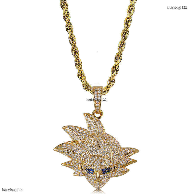 Dragon Ball Anime Cartoon Character Hip-Hop Pendant Micro-Paved Moissanite chain Unisex Ins Trendy Accessories