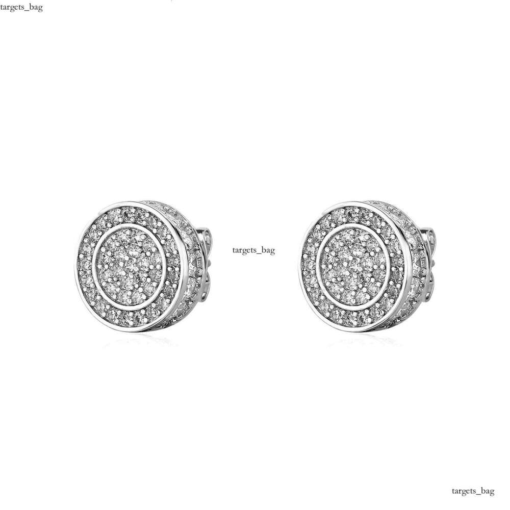 Hip Hop Black for Men Full Zircon Micro Pave Trendy Gold Plated Personality Earrings