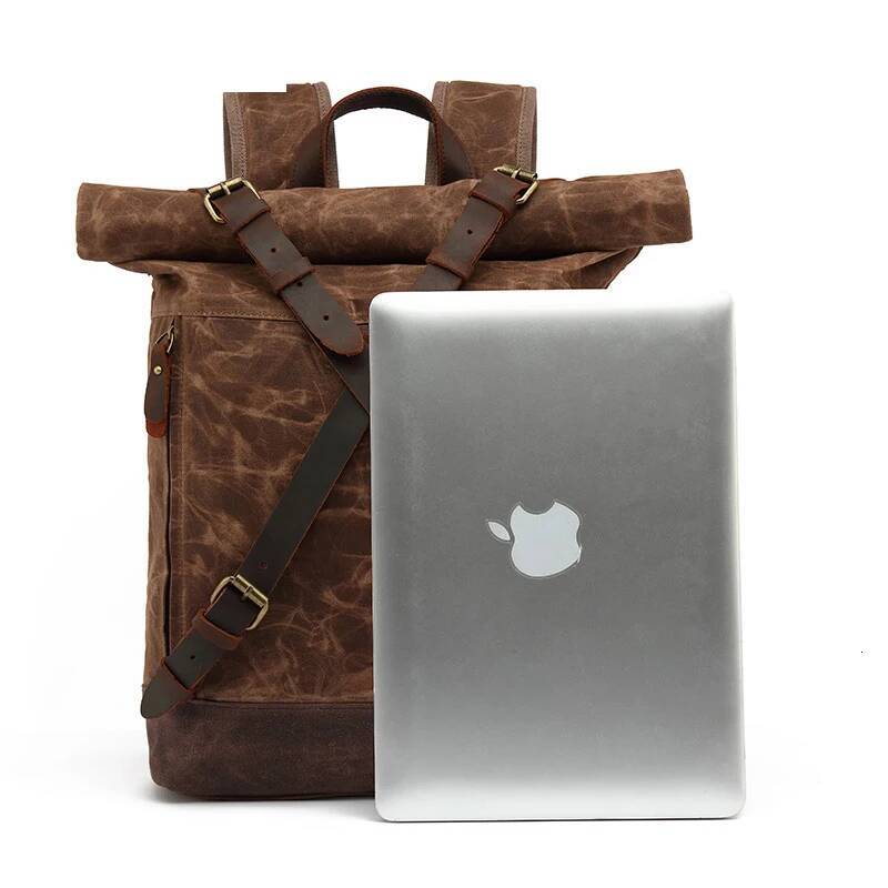 Vintage Backpacks for Men Oil Wax Canvas Rucksacks Travel bag Backpack Large Waterproof Daypacks Retro Bagpack high-quality