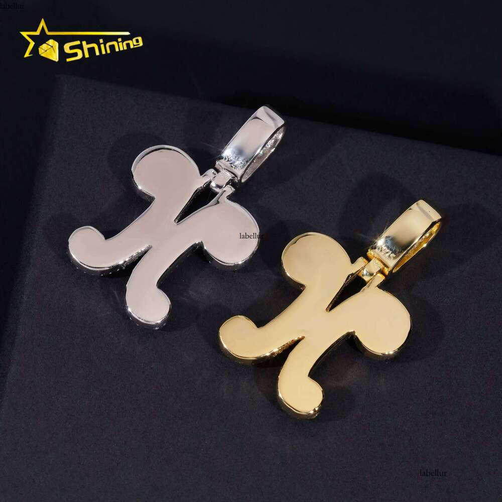 New Design Iced Out Dia Letter H Custom Hip Hop Sier Gold Plated VVS Moissanite Pendant Men Women Fine Jewelry