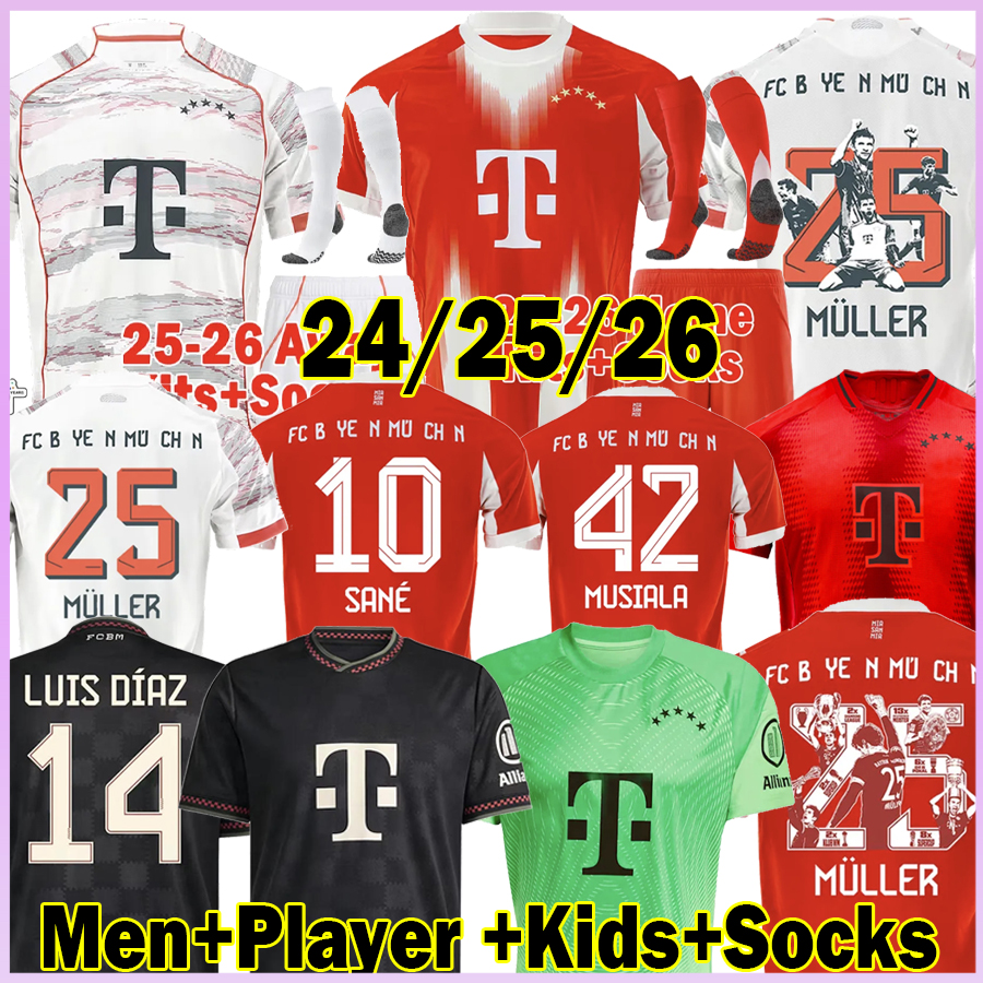 25 26 MUNICH Soccer jerseys OLISE KANE GANBRY DIAZ KIMMICH MUSIALA PAVIOVIC UPAMECANO DAVIES TAH 2025 2026 men kids kit sets Football Shirts