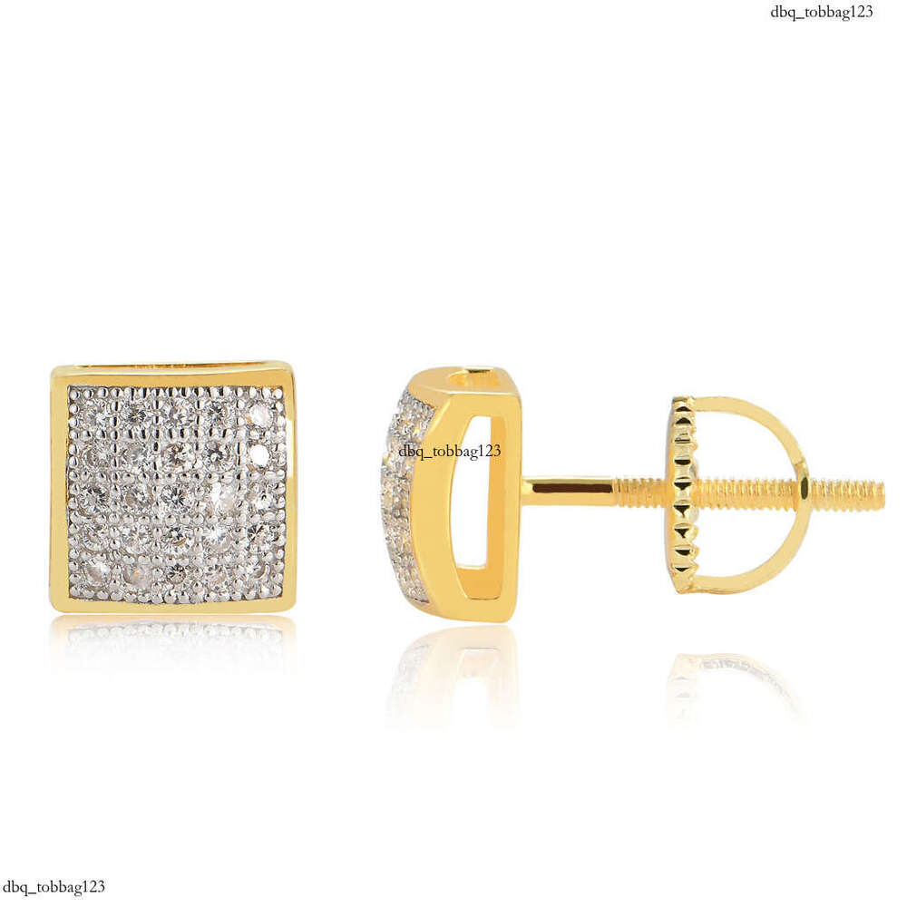 New Square and Curved Iced Out VVS Trendy Men's Hip-Hop Earrings