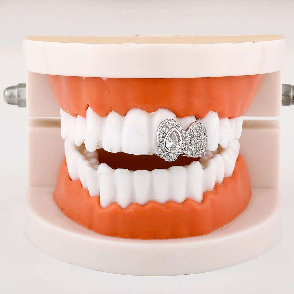 Full Dia Water Drop Large Zircon Trendy Jewelry Grillz Hip Hop Teeth Set Christmas Accessories