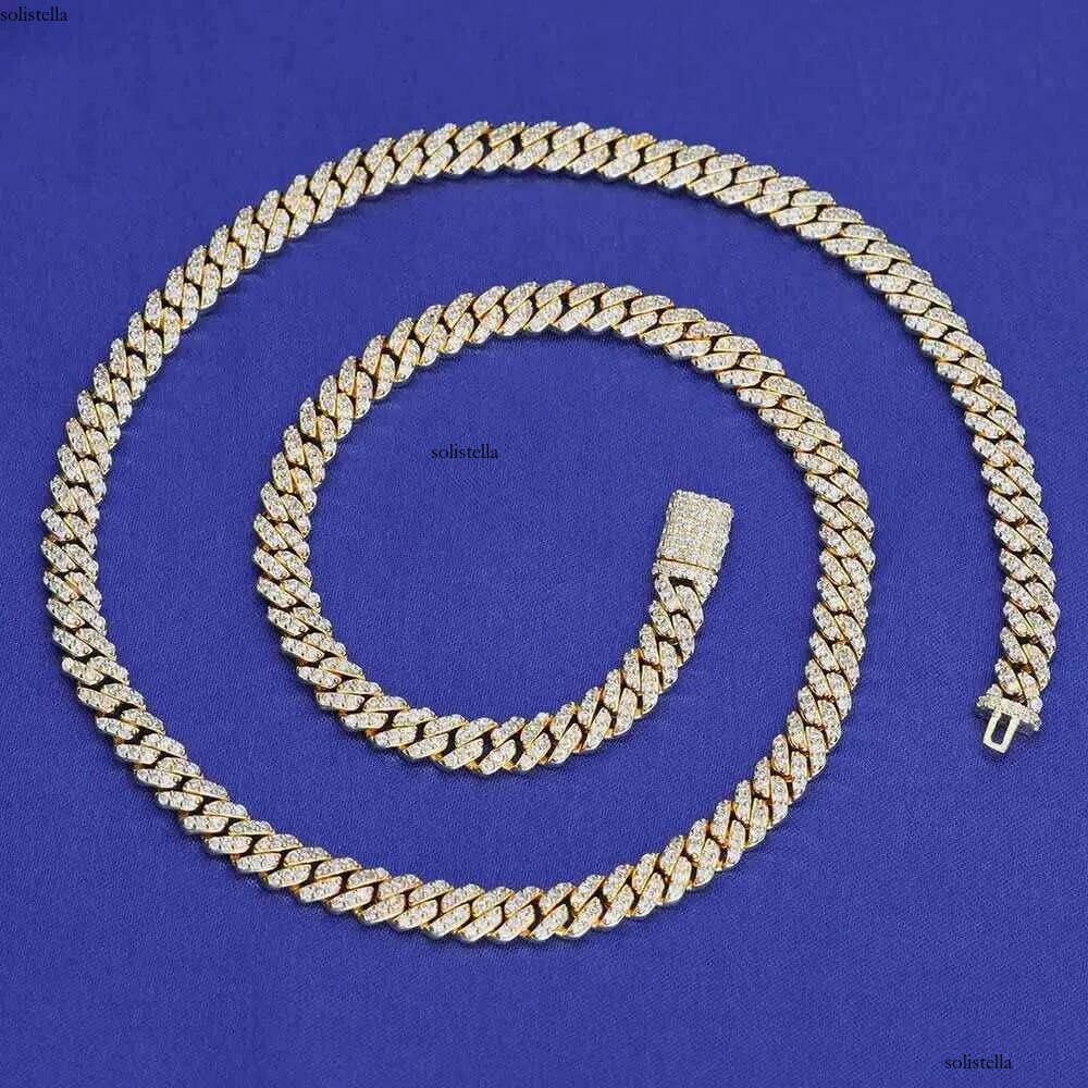Customized Sterling Sier Moissanite 6mm Single Row Ice Cuban Chain Necklace Passes Dia Testing