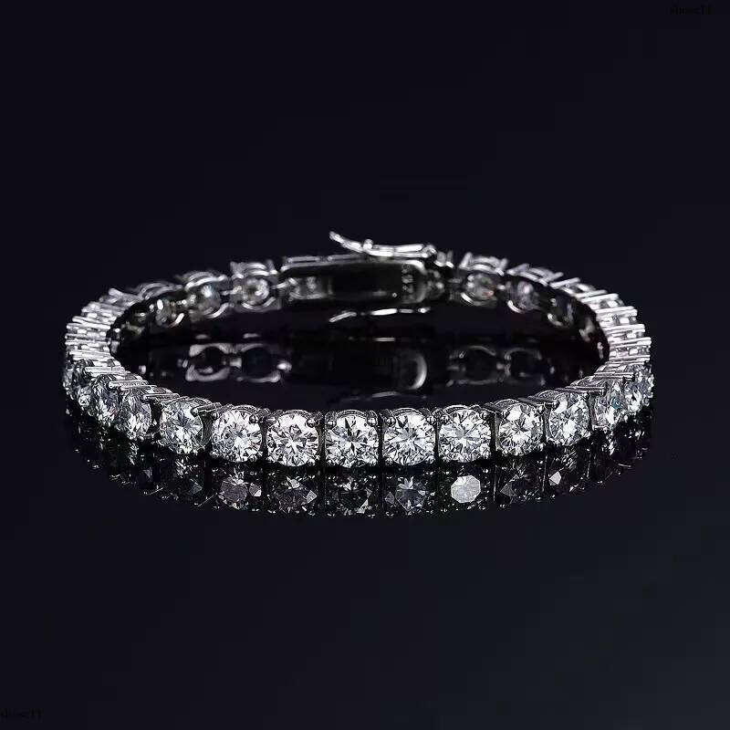 3mm/4mm/5mm/6.5mm Moissanite Tennis Bracelets Sterling Sier Full Dia with Gold Plated Gra Party Jewelry for Women Men