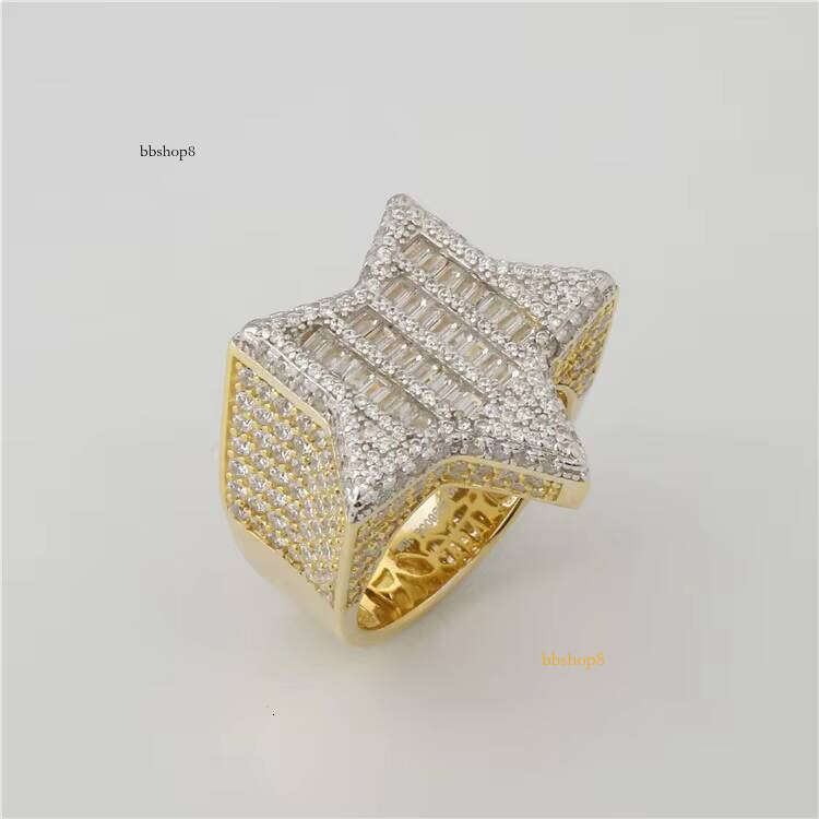 Luck Design Hip-Hop Boutique Jewelry Pure Silver Iced VvsMossanite Celebrity Cuban Men's Ring