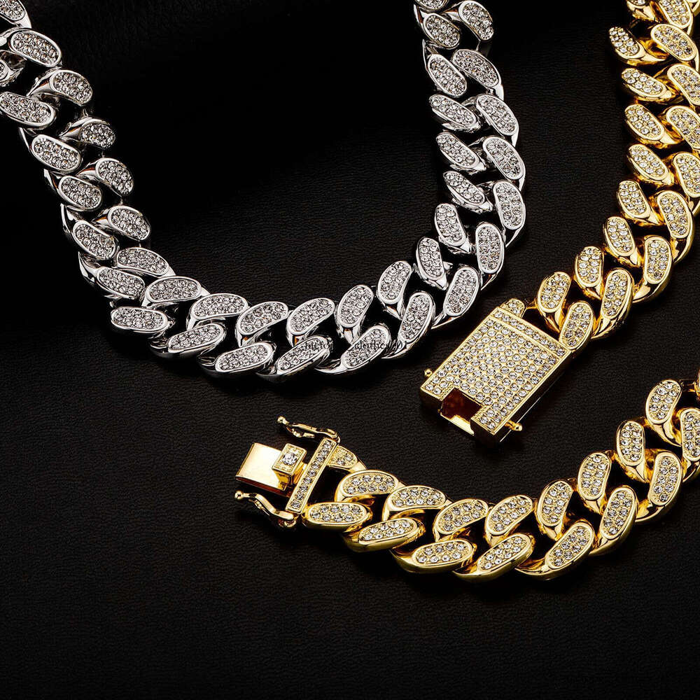 Hip-Hop New Simple Versatile Alloy Cuban Chain 20mm Men's Gold Necklace Accessory