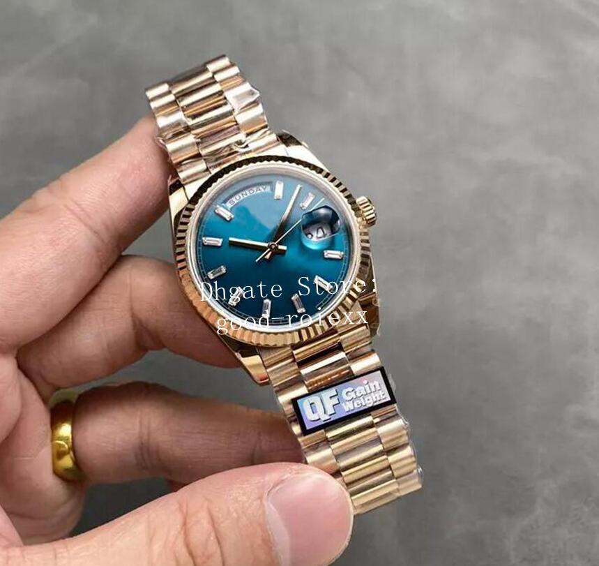 36mm Unisex Heavy Version Watch Women'sAutomatic 2836 Movement QF Watches Ladies Rose Gold Day Time Date 128235 QFF Wristwatches