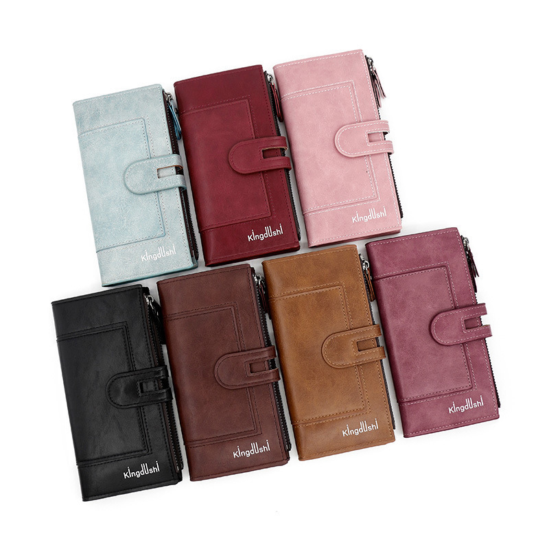 New Korean Style Women's Long Wallet Zipper Buckle PU Large Luxury Bag Capacity Multi-card Slot Coin Purse Clutch Wholesale
