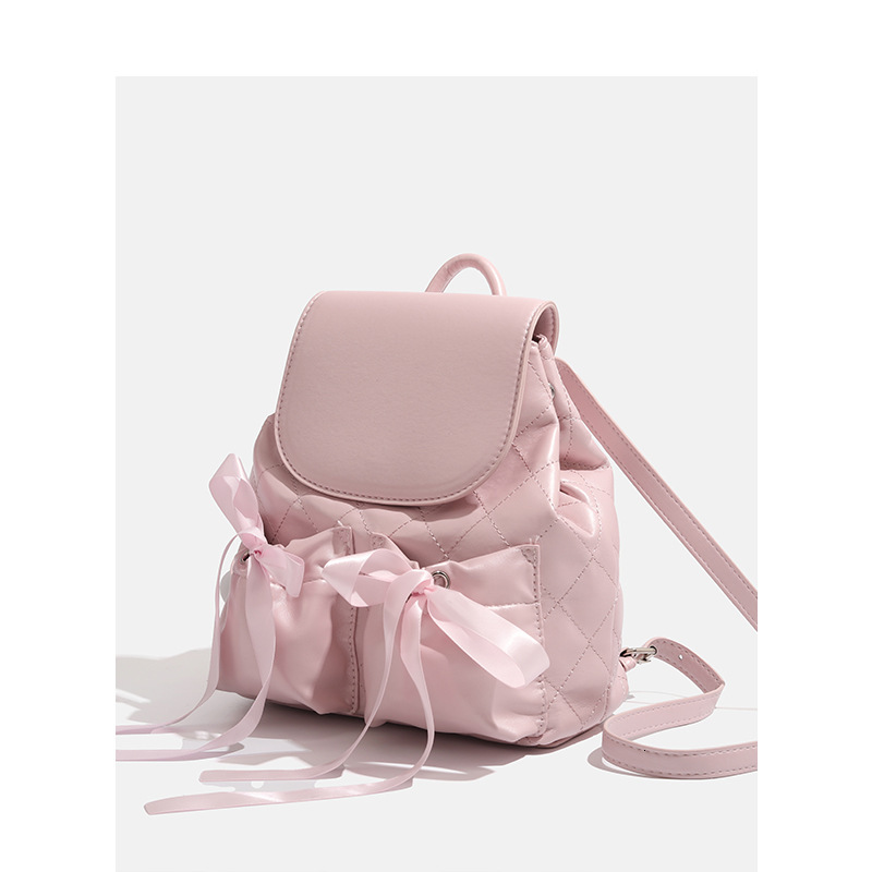 Summer Ballet Sports Style Sweet Bow Double Pocket Backpack ddmymoon