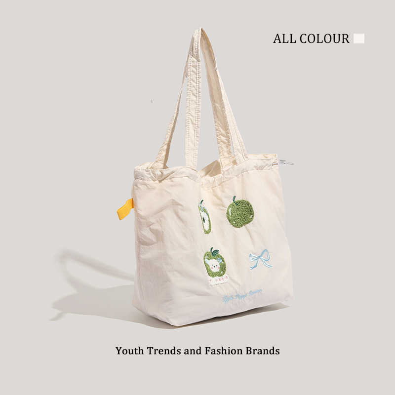 Fresh Apple Pattern Canvas Large Capacity Casual Commuter Tote Shoulder Underarm Bag ddmymoon