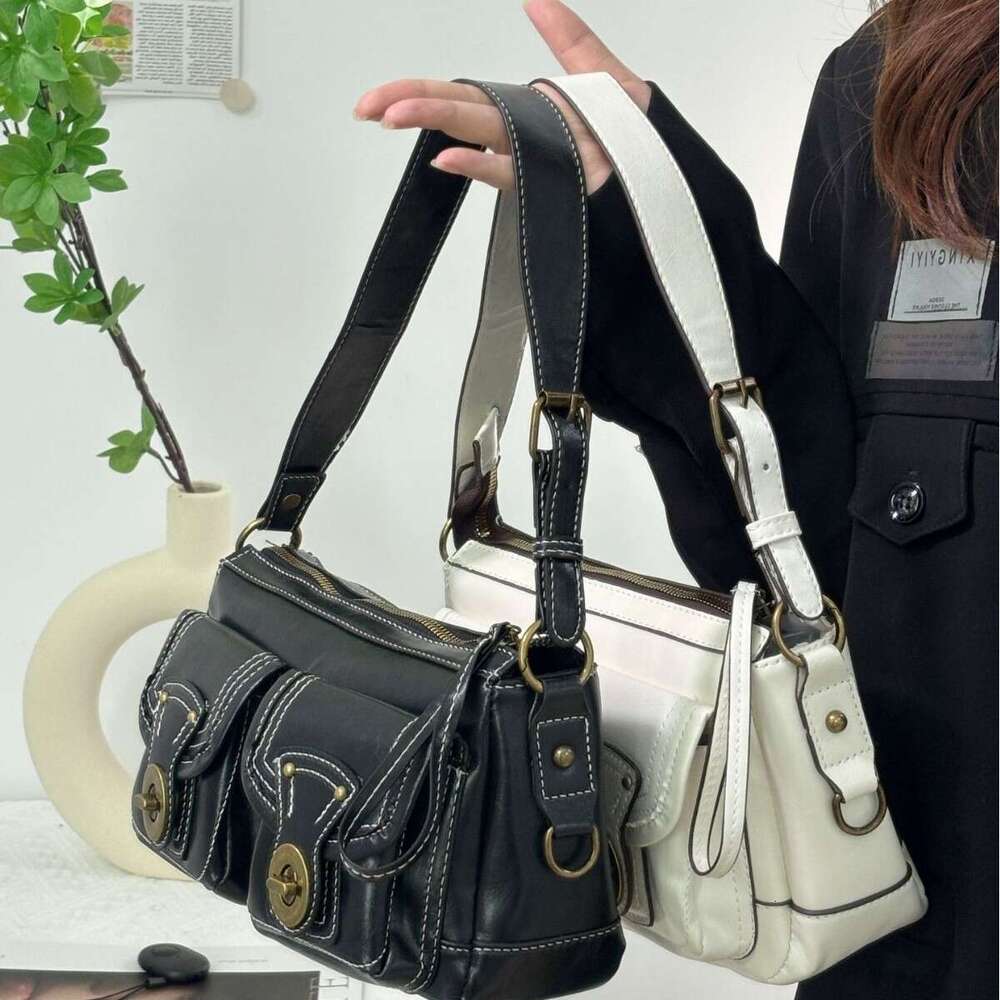 CDIWRI&KARI Premium Texture Bag 2024 New Niche Underarm Motorcycle Handbag Shoulder Crossbody
