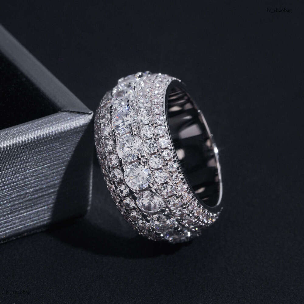 Hip-hop Unisex Electroplated Sterling Silver and Zirconia Round Personality Fashion Straight Ring