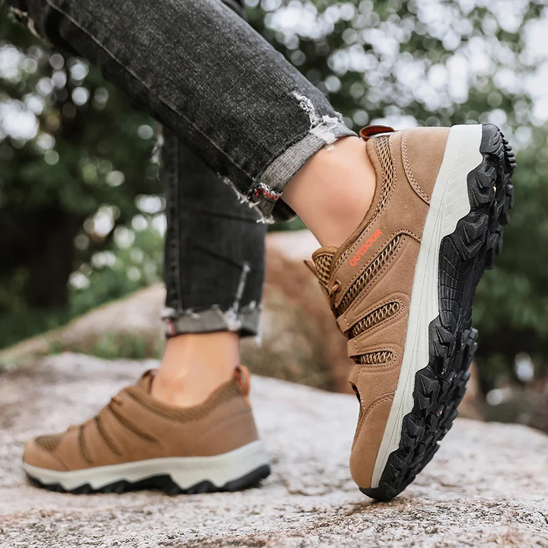 2025 Summer Hiking Shoes Men Plus Size 48 Breathable Mesh Mountaineering Sneakers For Men Outdoor Non-Slip Trekking Shoes Men 250805