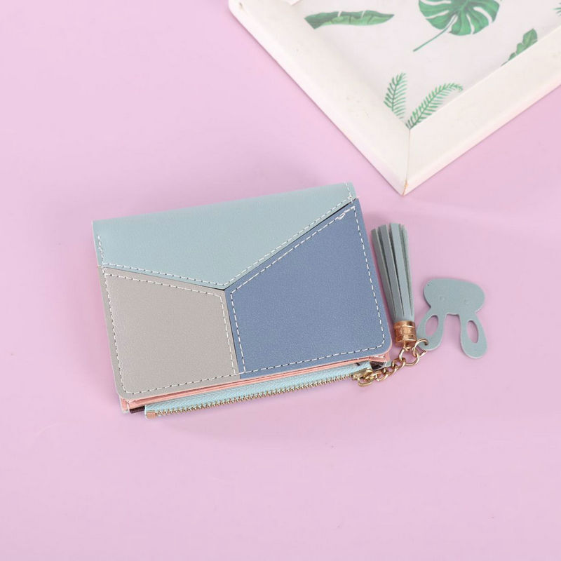 Women's Wallet Short Style High-end Luxury Bag Fashion Money Clip Patchwork Color Student Women's Card Holder Coin Purse Women's Wallet