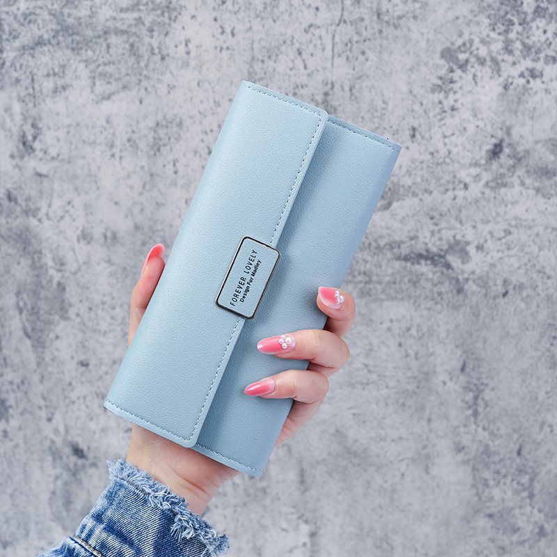 Factory Direct Sale Women's Wallet Korean Style 70% Off Long Plaid Buckle Clutch Multi-card Slot PU Leather Wallet Luxury Bag Card Holder