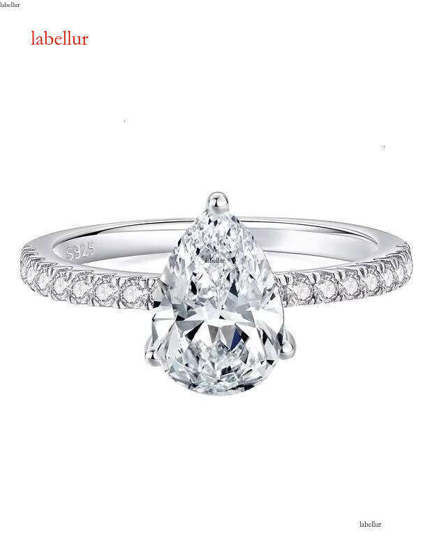Ladies Single Dia Ring Trendy Water Drop Zircon for Wedding Engagement Fashion Rings