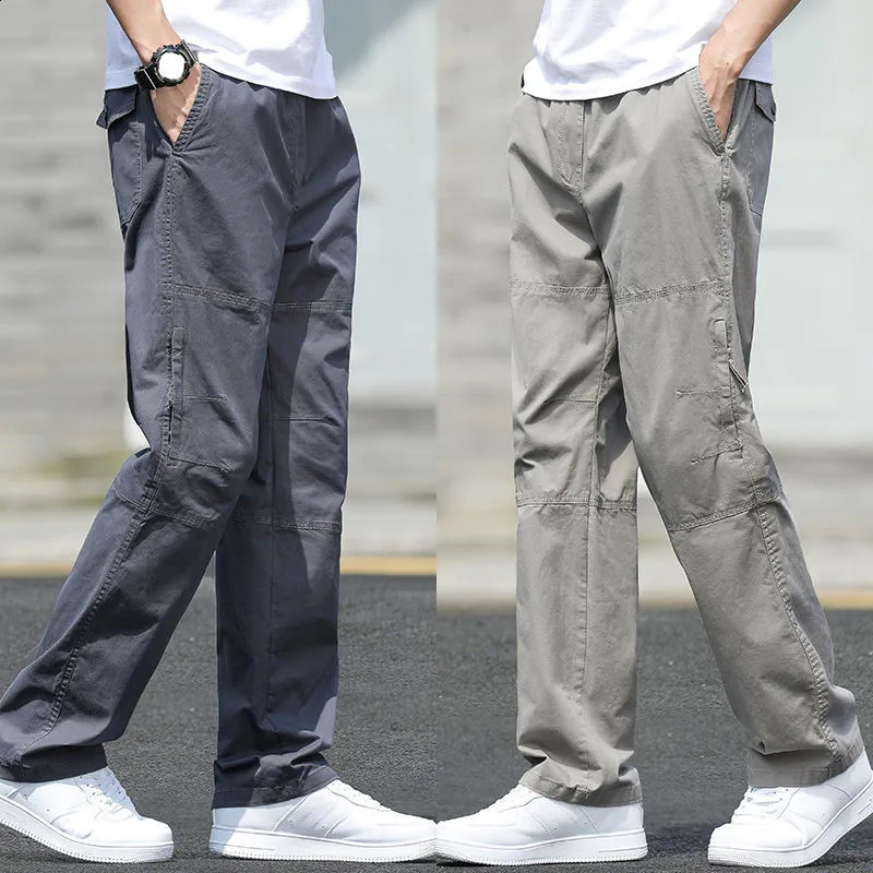 Mens Pants Cargo Outdoor Casual Cotton Comfortable Thin Style Sweatpants MultiPocket Work 250809