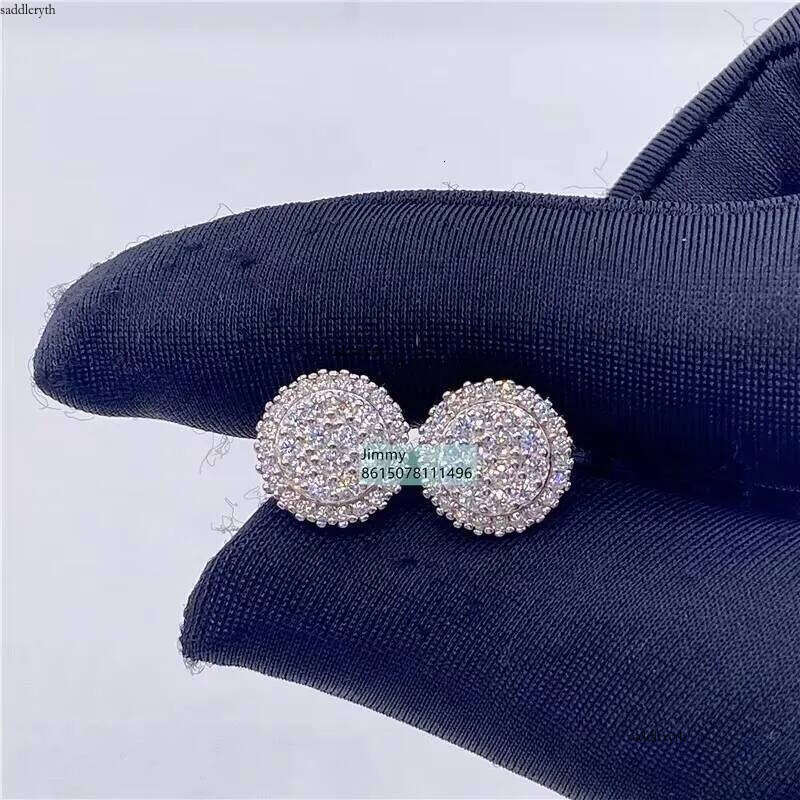 New Trendy Hotsale Iced Out Lowest Price Sterling Sier Jewelry Moissanite VVS Stud Earrings
