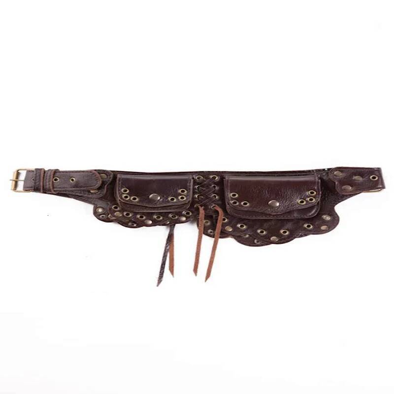 Medieval Pouch Steampunk Knight Pirate Costume Women Vintage Fanny Pack Viking Antique Leather Wallet Bohemian Hip Belt Bag