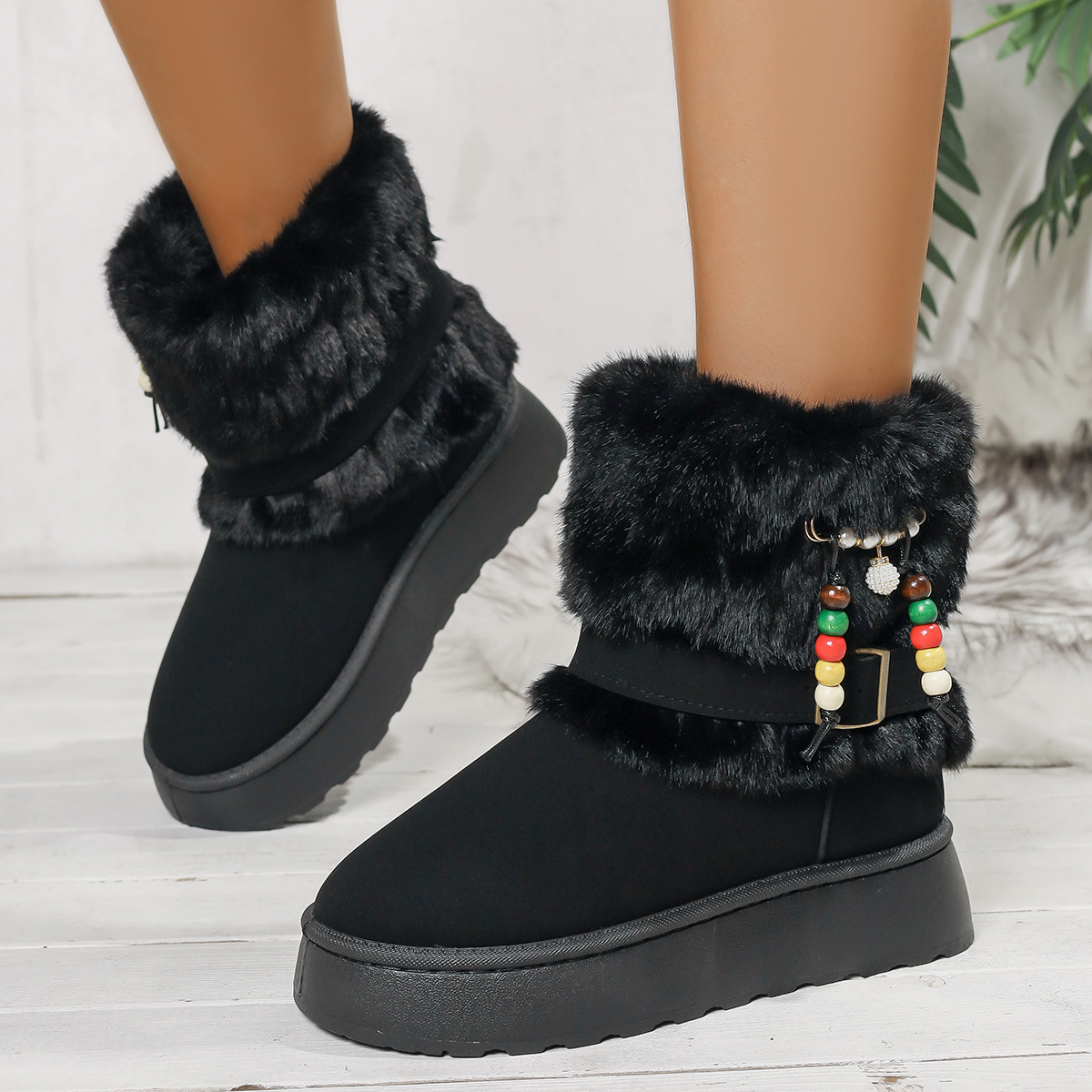 Free delivery designer woman boots Cotton boots with plush midsole snow boots make you look slimmer and taller keeping you warm