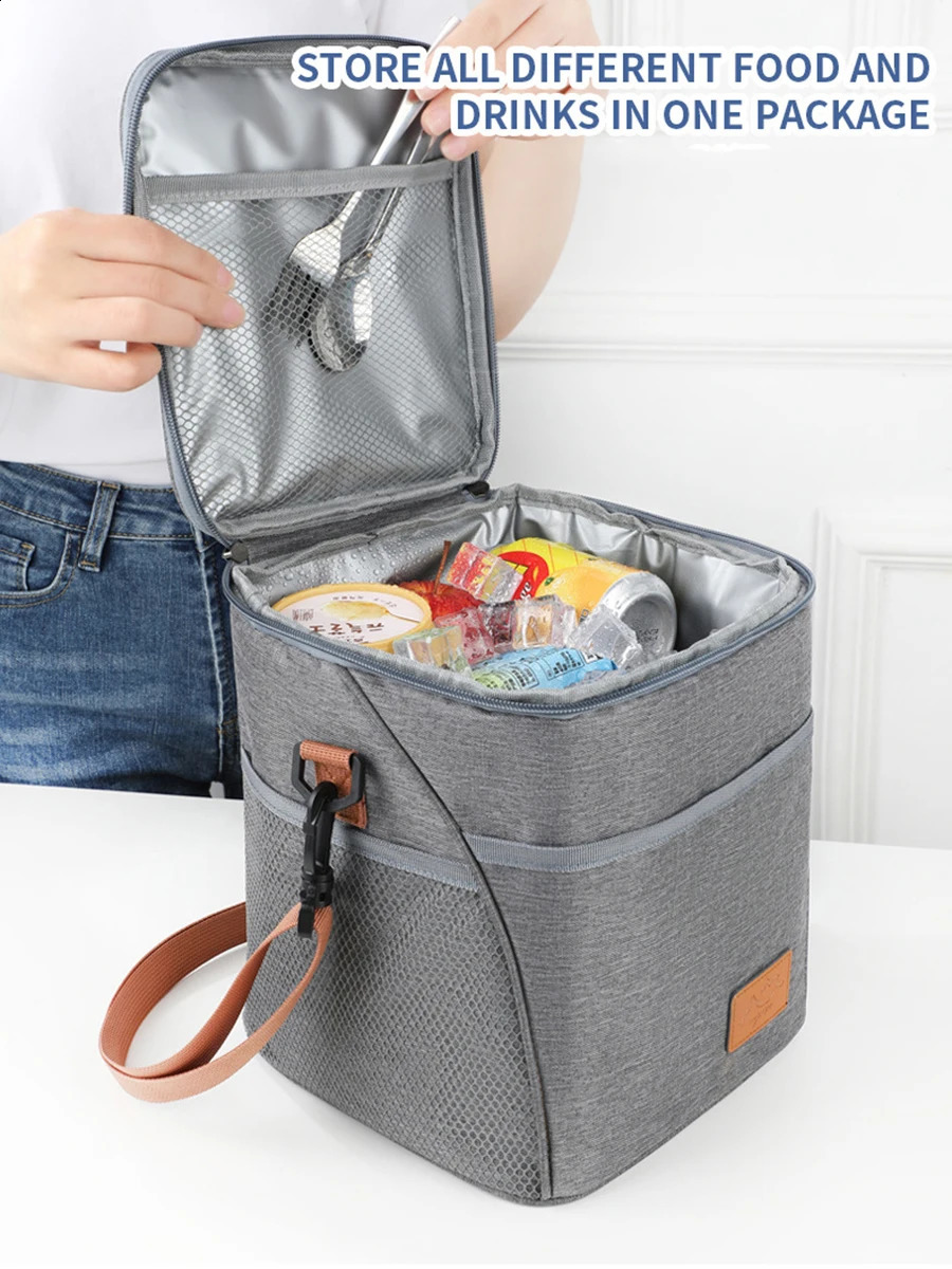 10L Heat preservation Refrigeration Bag Waterproof Foil Picnic Office Student Portable Thermal Camping Lunch Bag Dinner Ice Box 250804