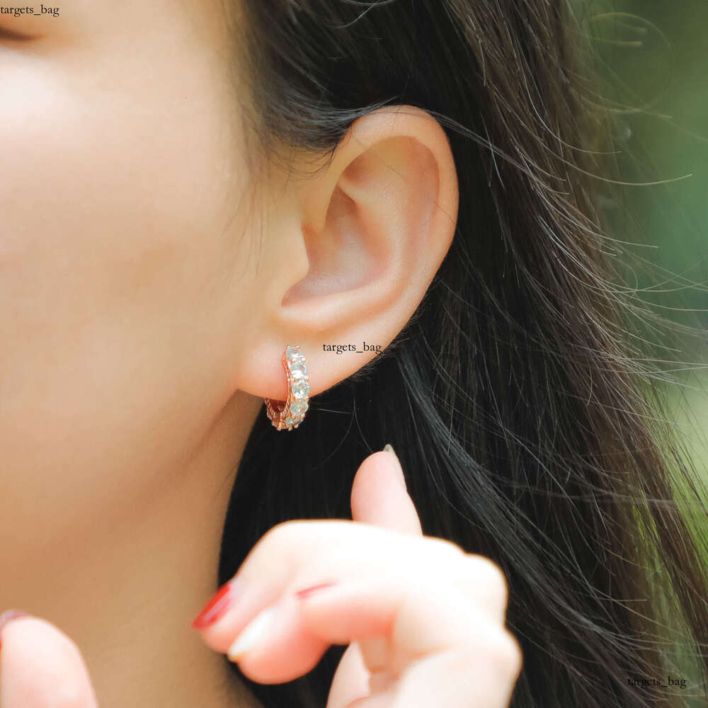 New Style Hoop Full Zircon BlingBling Unisex Hip-Hop Earrings Gold Jewelry