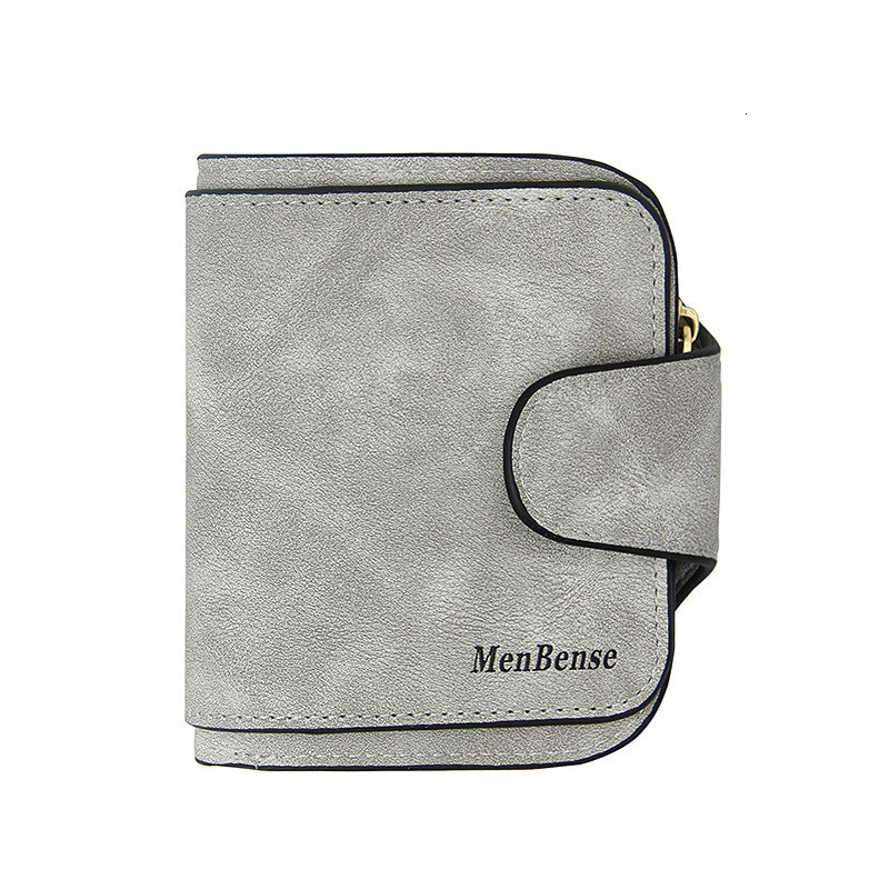 Menbense New Women's Luxury Bag Wallet Retro Suede Leather Short Wallet For Women Multiple Card Slots Coin Purse With Buckle Wallet