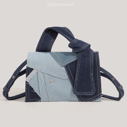 Denim Patchwork Crossbody for Women Korean Versatile Casual Shoulder Bag Handbag ddmymoon